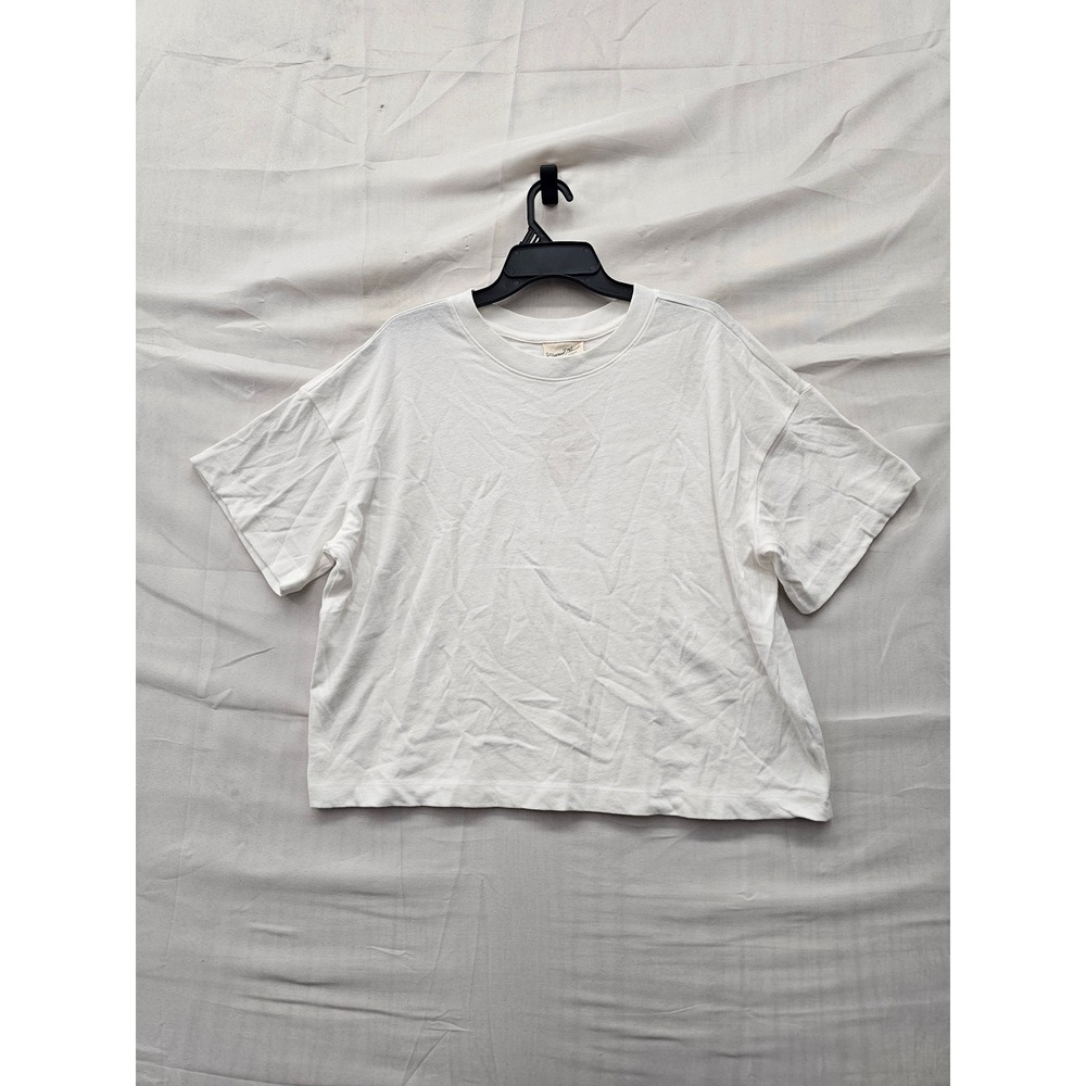Universal Thread Womens Boxy Crew Neck T-Shirt White Cotton Casual Size XL